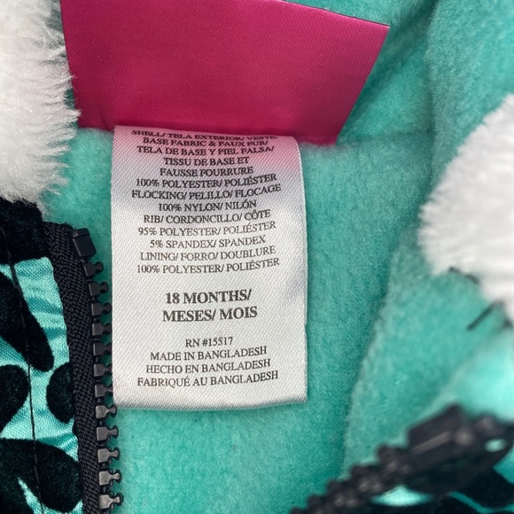 Teal (Blue) & Black Baby / Toddler Winter Coat 18m - Picture 6 of 7